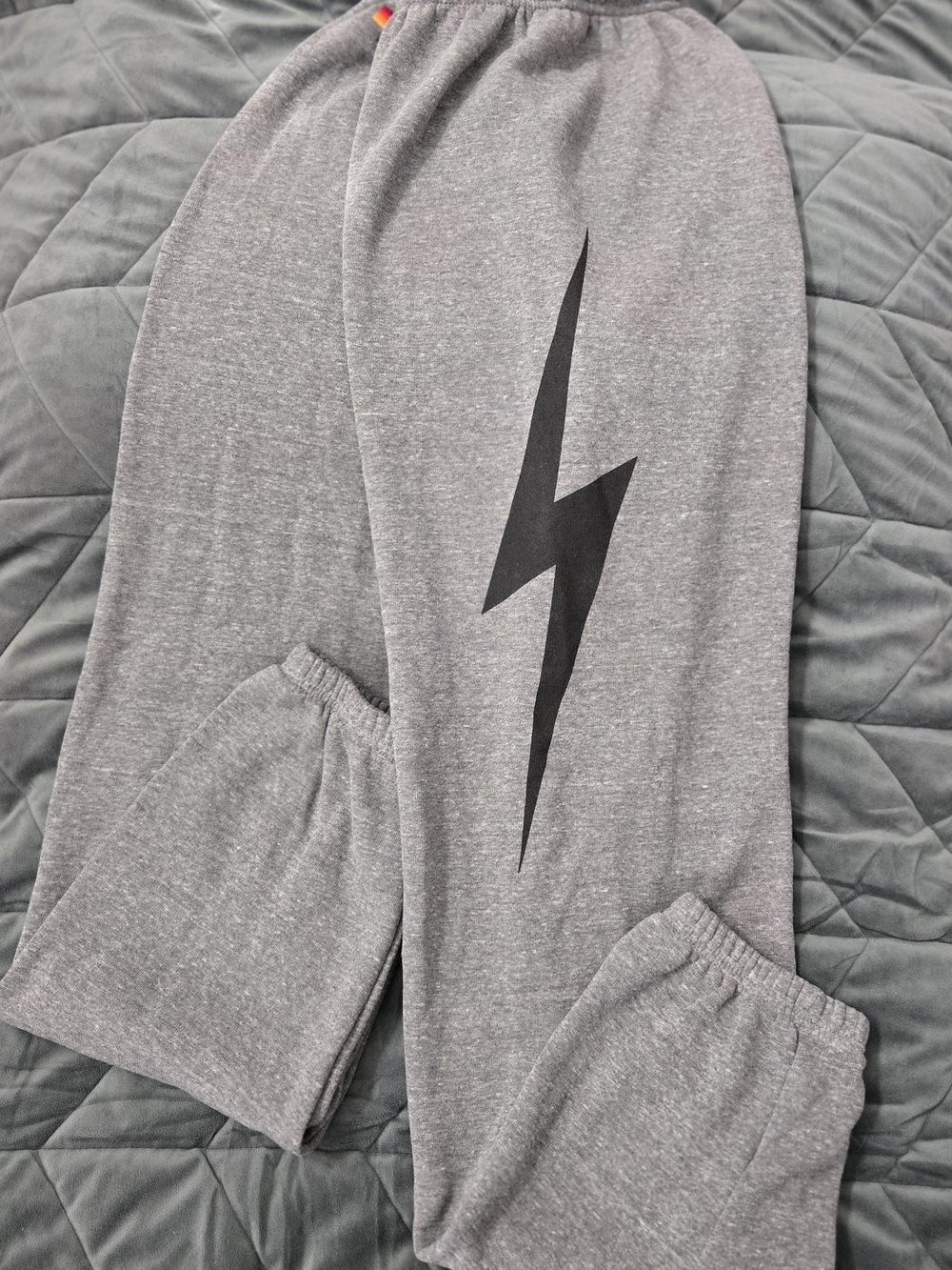Aviator Nation Gray Lightning Graphic Joggers